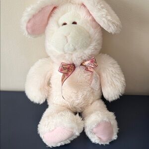 Gund Fluffy Pink-Eared Bunny Plush with